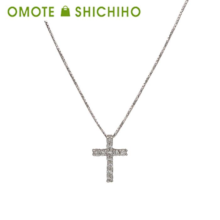 PT850 PT900 ダイヤモンド クロス ネックレス ペンダント D:0.17ct 
