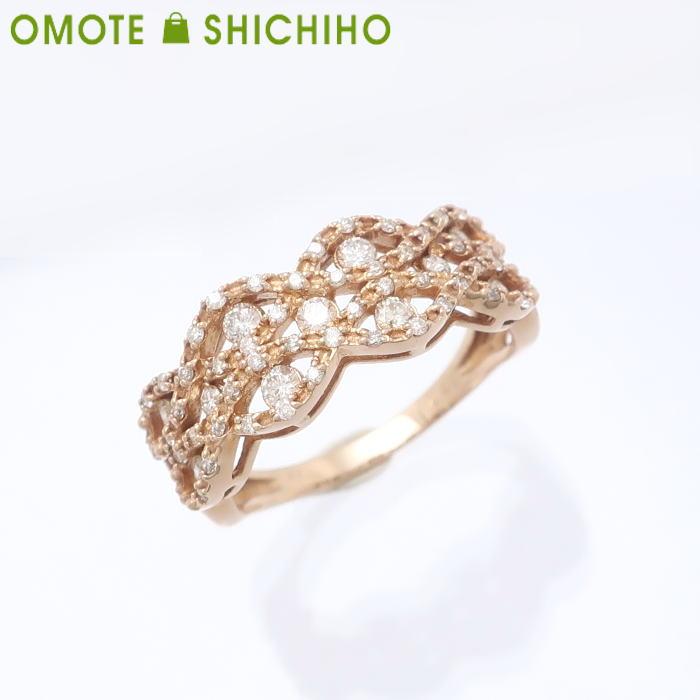 K18 PG ダイヤモンド デザイン リング 11号 D:0.45ct ピンクゴールド