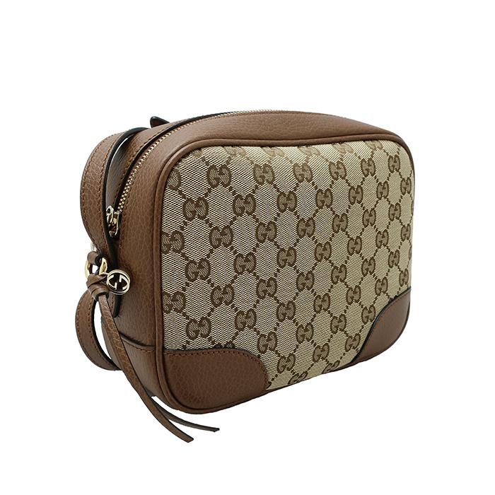GUCCI グッチ ショルダーバッグ GGキャンバス レザー ベージュ ブラウン 449413 アウトレット品 美品◆中古A＋ランクの画像