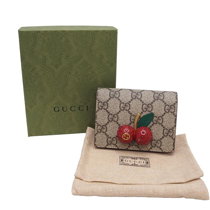 GUCCI（グッチ） チェリー コンパクト 二つ折り ミニ 財布 GG