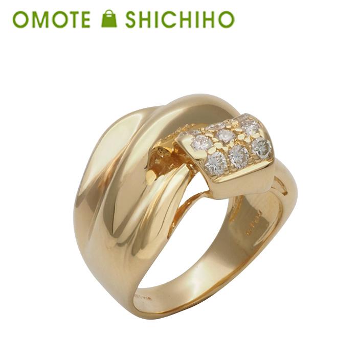 72N4940S】K18 天然ダイヤモンド リング 11号