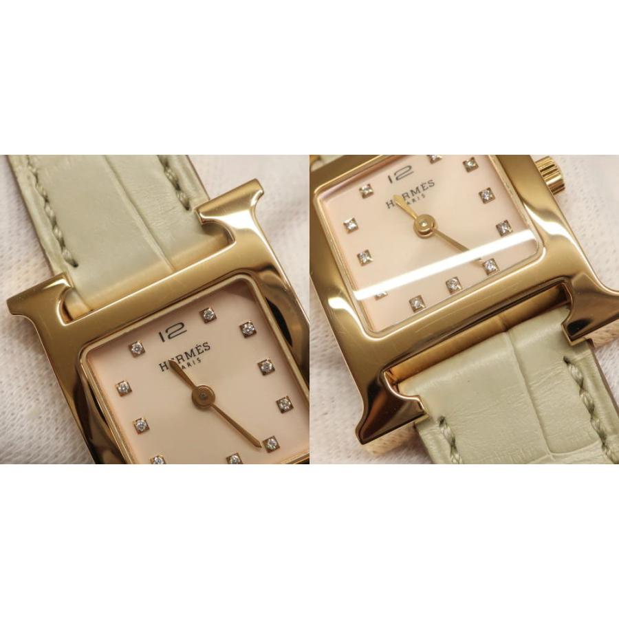 HERMES ホワイトレザー 自動巻き時計 HH1.220 HERMES ホワイトレザー 自動巻き時計 HH1.220