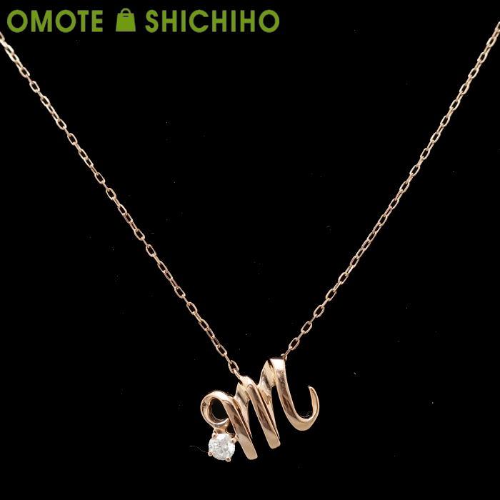 4℃ ヨンドシー ダイヤモンド イニシャル M ネックレス ペンダント K18 
