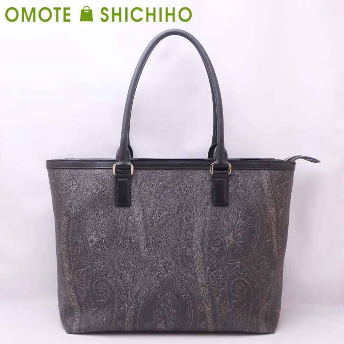 ETRO（エトロ） トートバッグ ペイズリー PVC レザー 黒 ブラック