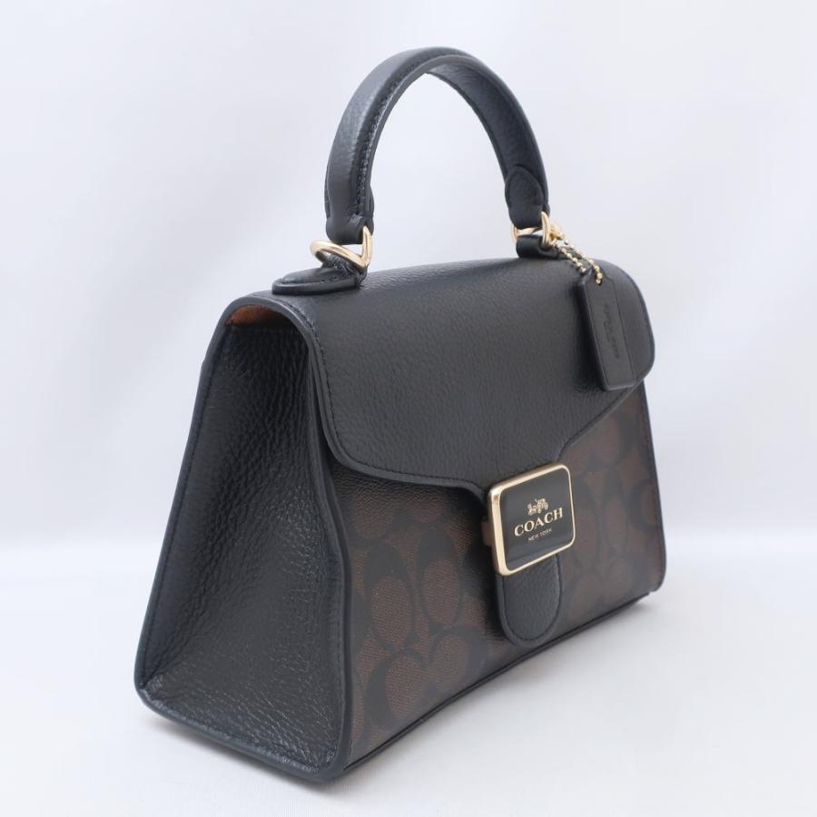 (美品) COACH コーチ サッチェル ブラックレザー シルバー金具 COACH コーチ ペッパー サッチェル シグネチャー 2way