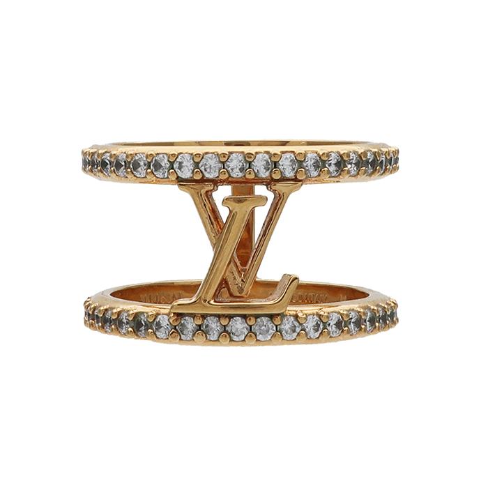 Louis Vuitton ルイヴィトン リング Lv アイコニック ストラス 指輪 #M 13号 M1463M レディース 美品◆中古A+ランクの画像