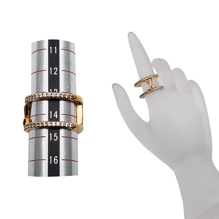 Louis Vuitton ルイヴィトン リング Lv アイコニック ストラス 指輪 #M 13号 M1463M レディース 美品◆中古A+ランクの画像