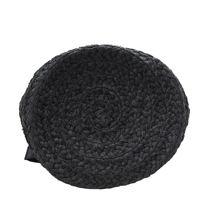 SAINT LAURENT サンローラン パニエ スモール トートバッグ かごバッグ ラフィア レザー ブラック 579518 美品 ◆中古A+ランクの画像