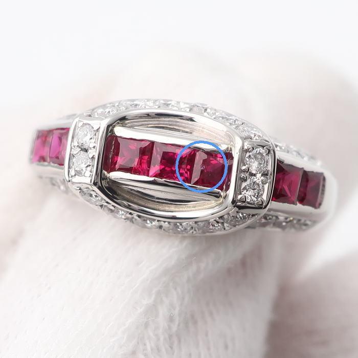 PT900 ルビー ダイヤモンド リング 12号 R:0.91ct D:0.55ct プラチナ 