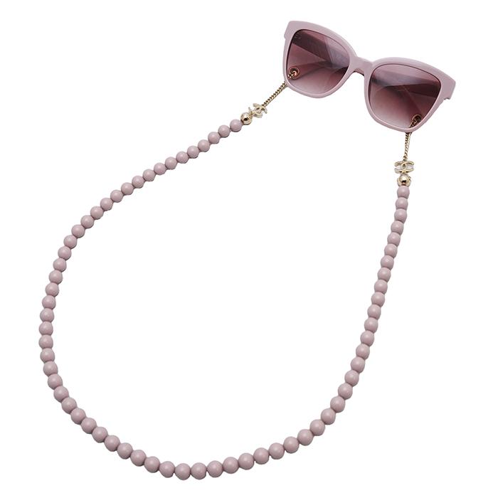 CHANEL シャネル ボールチェーン サングラス 5487-A ピンク ゴールド アクセサリー アイウェア レディース 美品◆中古Aランクの画像