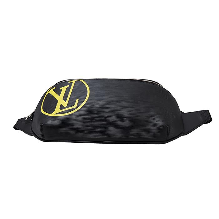 Louis Vuitton ルイヴィトン バムバッグ ウエストポーチ ボディバッグ LVサークル エピ レザー M55131 ノワール 黒 美品◆中古Aランクの画像
