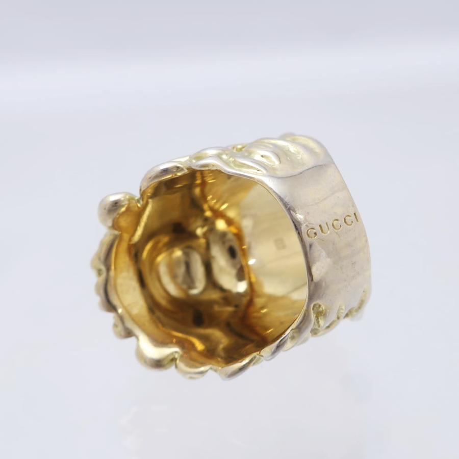 GUCCI グッチ クリスタル ライオンヘッド リング 指輪 402763 ゴールド 