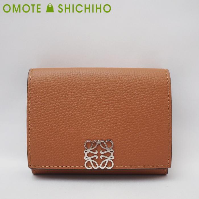 LOEWE ロエベ アナグラム トライフォールド ウォレット ペブルグレイン 