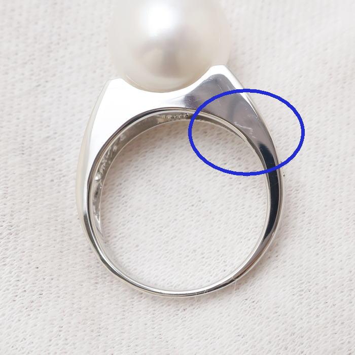 PT900 南洋パール ダイヤモンド リング 13号 12mm D:0.37ct プラチナ 