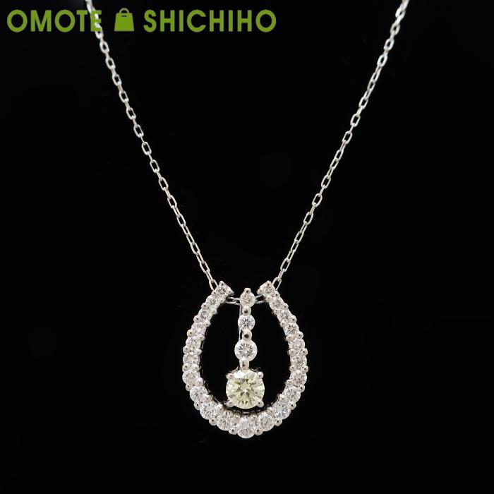 PT850/PT900 馬蹄 イエロー ダイヤモンド ネックレス YD:0.162ct D