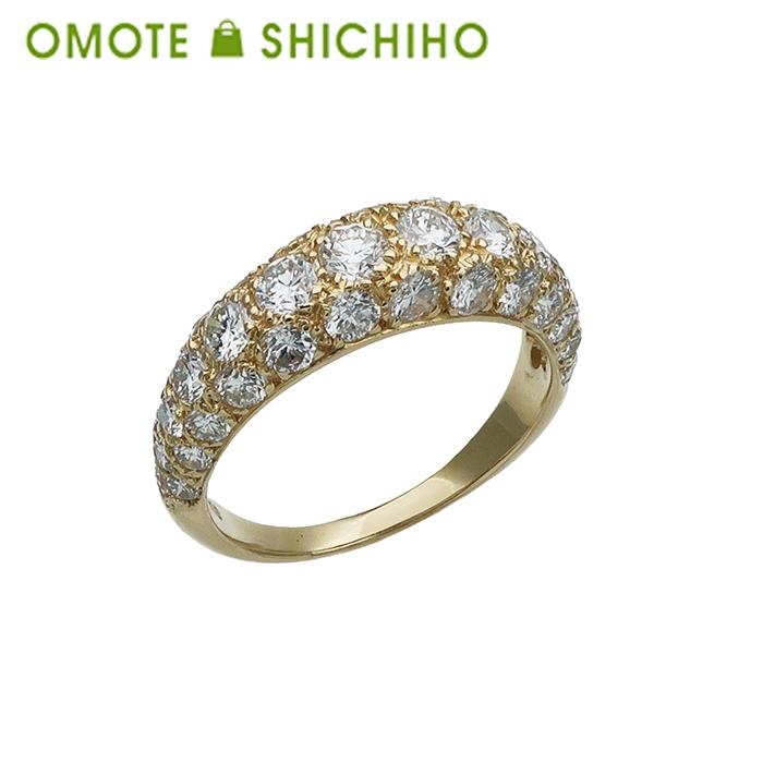 K18 パヴェ ダイヤモンド リング 指輪 #13 13号 18K 750 YG イエロー