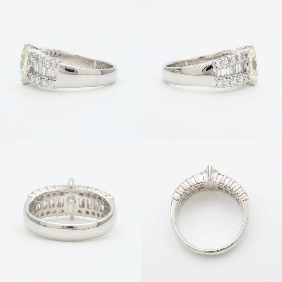 PT900 マーキスダイヤ ダイヤモンド リング 13号 D:1.095ct 1.02ct 