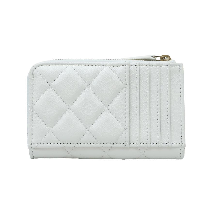 シャネル キャビアスキン マトラッセ ケース ホワイト レディース CHANEL シャネル マトラッセ ホワイト カードケース ココマーク