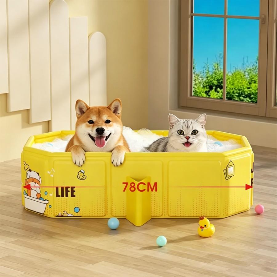 ペット折りたたみ浴槽 犬猫兼用 小型犬用 ビションフリーゼ対応 ペット