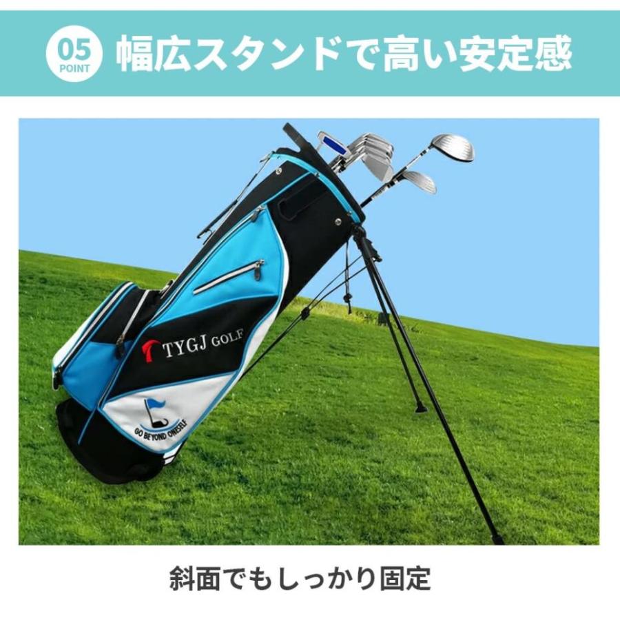 ゴルフ キャディバッグ スタンド式 9.0型 47インチ対応 6分割 軽量