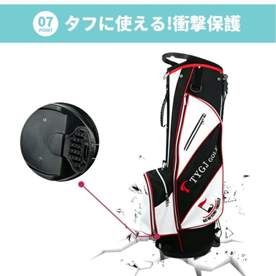 ゴルフ キャディバッグ スタンド式 9.0型 47インチ対応 6分割 軽量