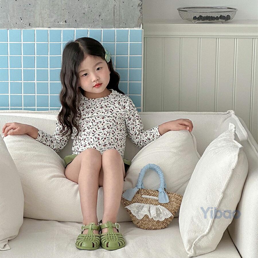 フリルセパレートスイムウエア スイムキャップセット UVカット 子供