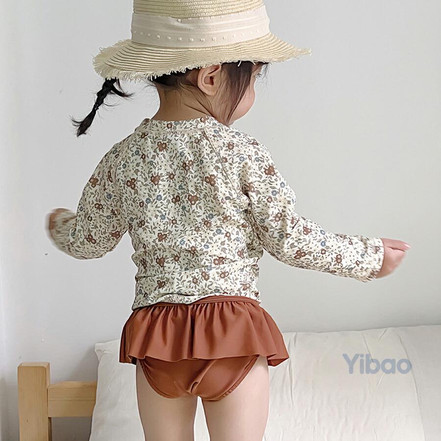 フリルセパレートスイムウエア スイムキャップセット UVカット 子供