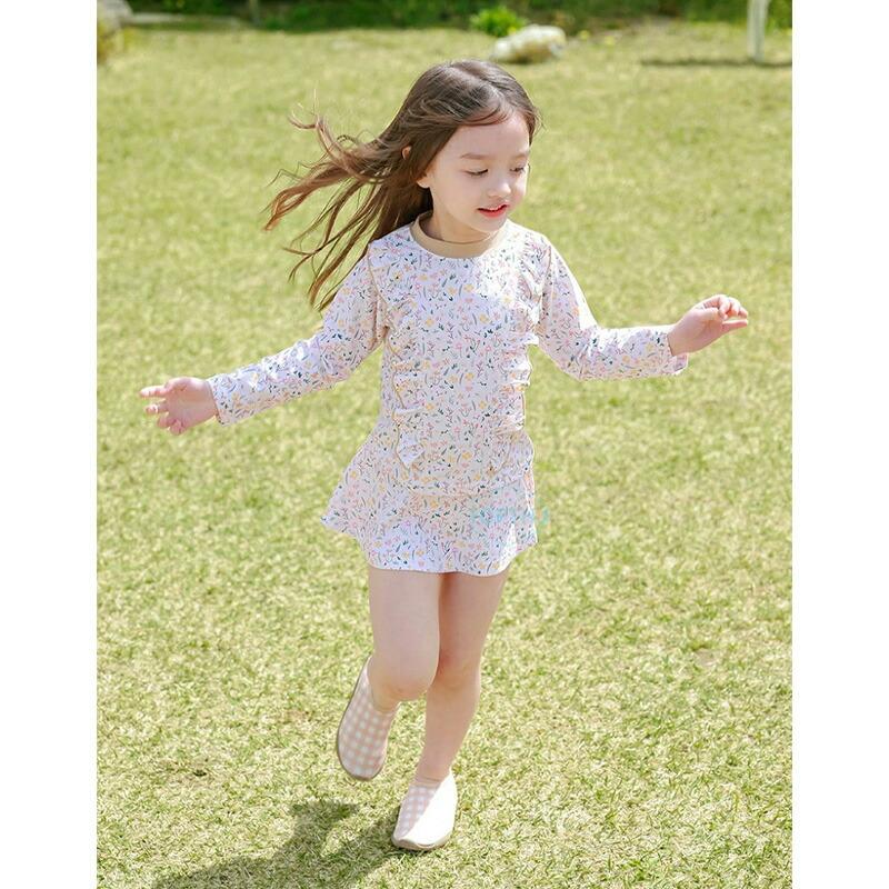 水着 キッズ 女の子 子供水着 花柄 ラッシュガード 子供用 セパレート