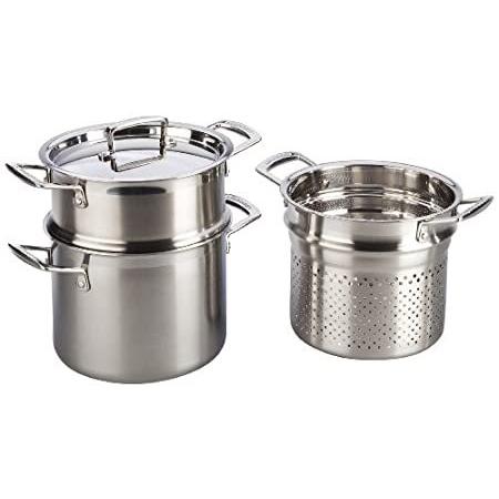 Le Creuset Tri-Ply Stainless Steel 5-1/4-Quart Multi-Pot with Lid and 2 Ins
