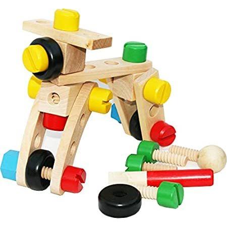 Toys of Wood Oxford Wooden Nut and Bolt Building Blocks Construction Kit 30