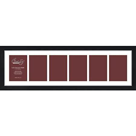 Craig Frames 1WB3BK 9 x 32インチ ブラック写真フレーム シングルホワイト コラージュマット 6-5 x 7インチ開口部