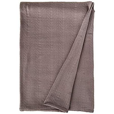 Eddie Bauer 200610 Herringbone Cotton Blanket, Full/Queen, Mushroom by Eddi