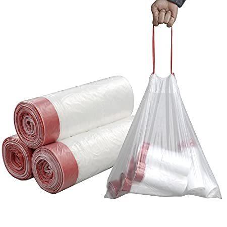 【送料無料】Pekky 7 Gallon Drawstring Trash Bags， Clear， Heavy Duty， 120 Counts
