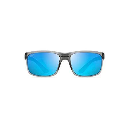 本物の 【送料無料】Maui Jim Men´s Polarized Pokowai Arch B439-11M Grey Rectangle Sunglasses
