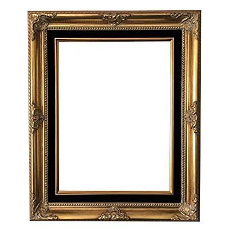 WestフレームEstelleアンティークゴールドリーフ木製写真フレームブラックライナー 11