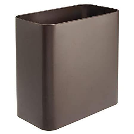 mDesign 長方形 メタル 小型 ゴミ箱 くずかご ゴミ箱 浴室 パウダールーム キッチン ホームオフィス用 Pack of 1 ブラウン 070