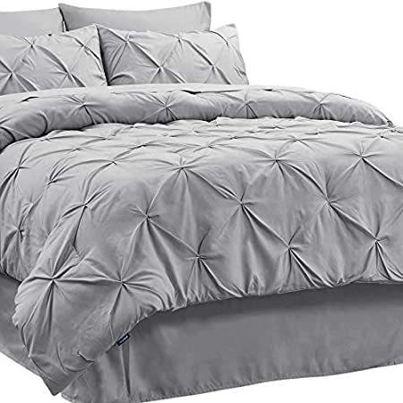 【送料無料】Bedsure Twin Comforter Set Kids - 6 Pieces Pintuck Twin Bed in A Bag, Pinch｜omssstore