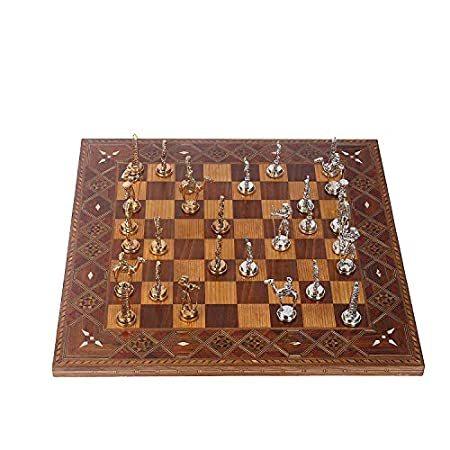 CHESSLANDTR 歴史的古代エジプトファラオのフィギュア メタルチェス