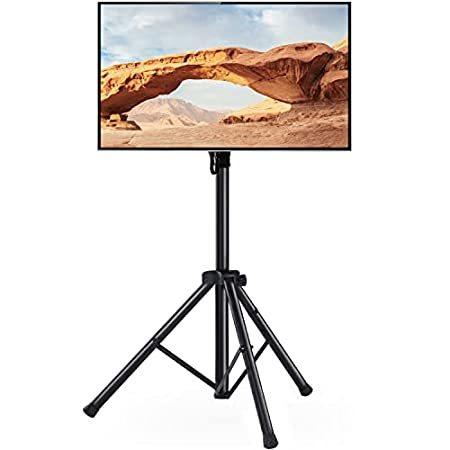 TAVR Flat Screen TV Tripod Portable Floor TV Stand Foldable Display with Sw