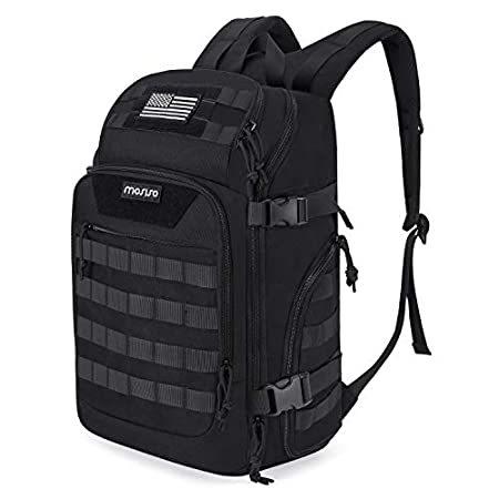 MOSISO 30L タクティカルバックパック ミリタリーデイパック 3日アサルトMOLLEリュックサック バッグ One_Size ブラック