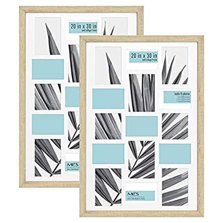 MCS 63828 27x40インチ スタジオ ギャラリーフレーム 2個パック 天然木目 63820