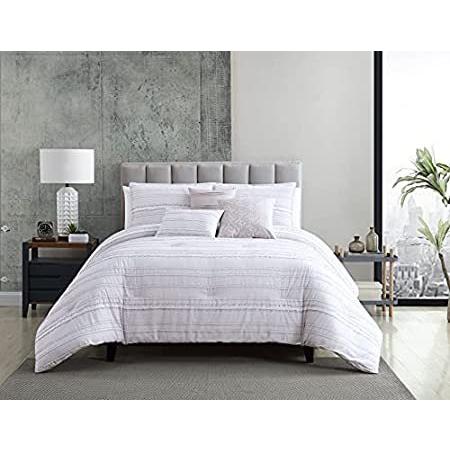 Riverbrook Home 掛け布団6点セット キング ボストン ホワイト/グレー