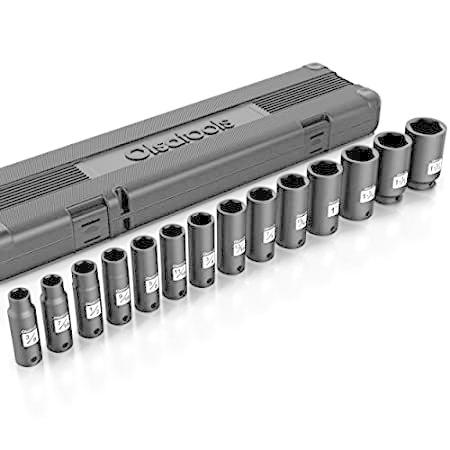 Olsa Tools 1/2インチドライブ SAE ディープインパクトソケットセット | 14個 (3/8インチから1-1/4インチ) | プロフェッ