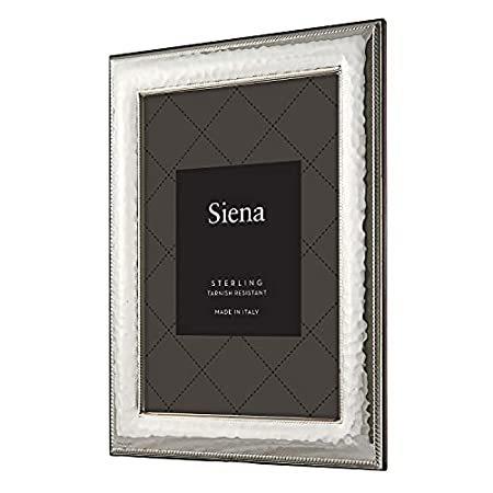 Siena 5x7 Sterling Silver Roped Hammered Channel Picture Frame, Boutique Qu