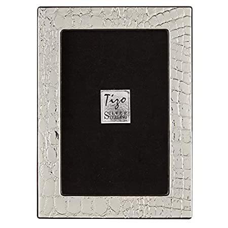 TIZO 4x6 Crocodile Silver Deco Picture Frame, Boutique Quality Photo Frame,