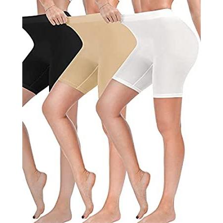Reamphy 3 Pack Slip Shorts for Women Under Dress,Comfortable Smooth Yoga Sh