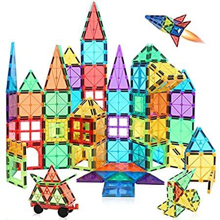 送料無料MagHub Magnetic Tiles 85 PCS Magnetic Blocks for Kids, 3D Magnetic Building