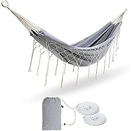 Backyard Hammock with Tassels,Garden Double Hammocks with Portable Carry,Ba