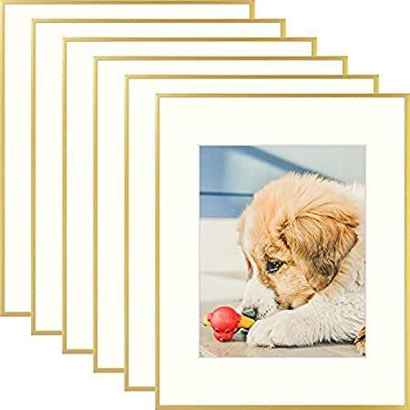 AUEAR、16x20 アルミニウム写真フレーム 6枚セット マット付き11x14 マットなしまたは16x20インチ 壁ギャラリー メタルフォトフレー