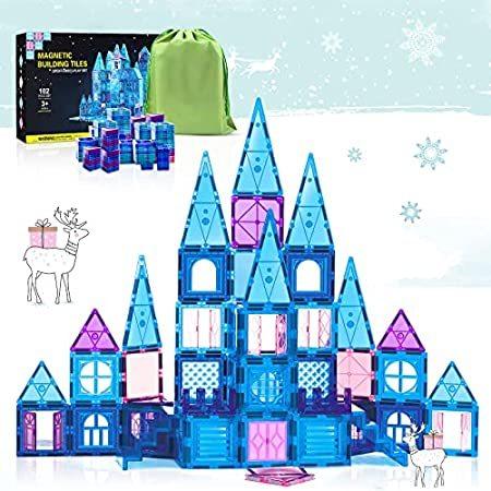 送料無料Magnetic Tiles 102PCS, Learning Toys for 3+ Year Old Girls & Boys